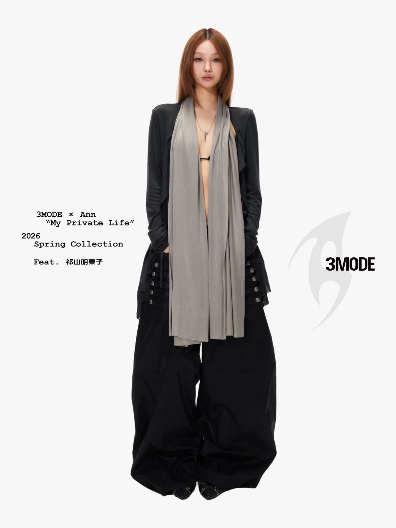 3mode 26ss Qishanminglizi Collaboration Edition - Spliced Cardigan