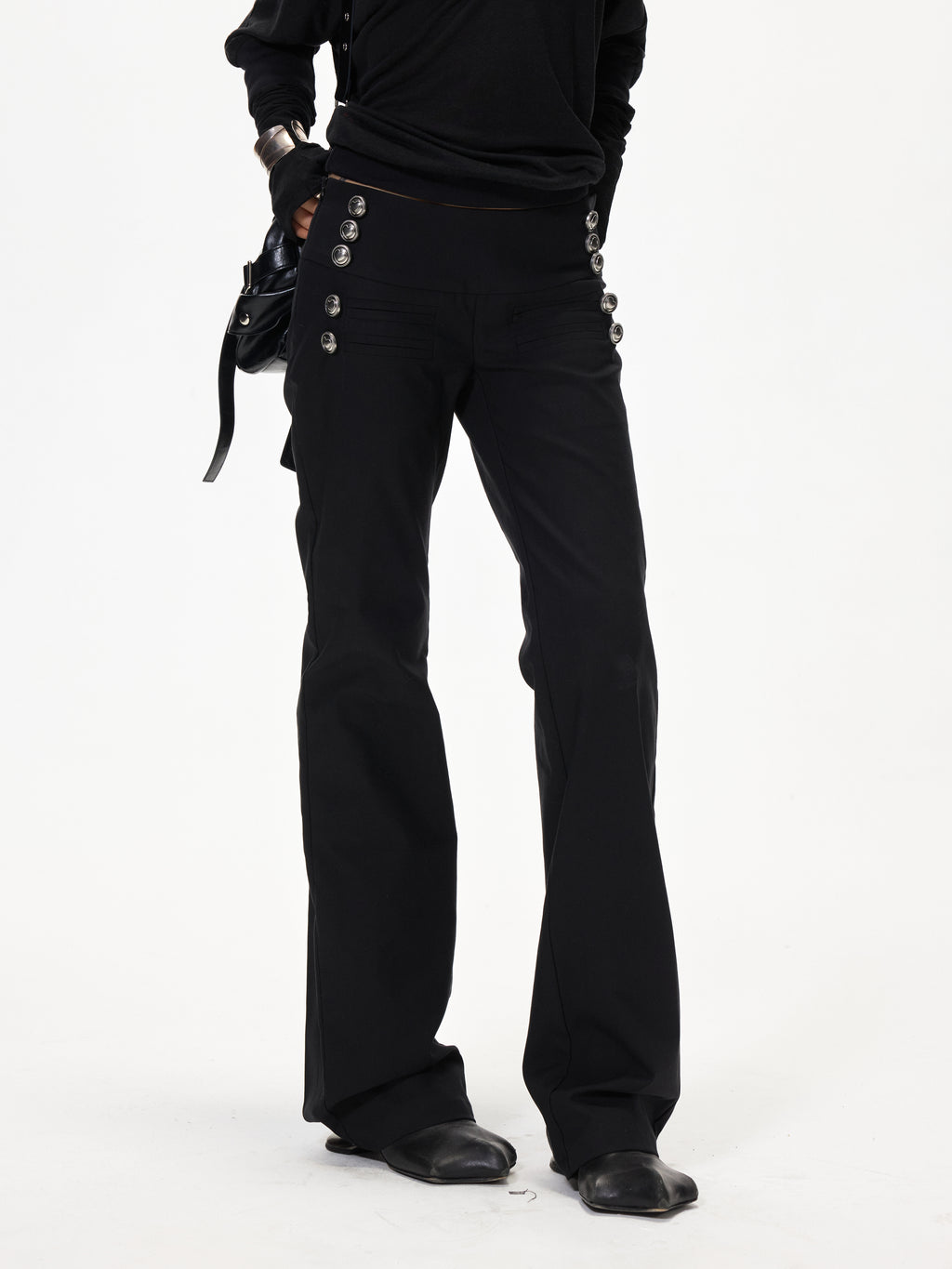 3mode 26ss Qishanminglizi Collaboration Edition - Snap-Button Side Seam Trousers