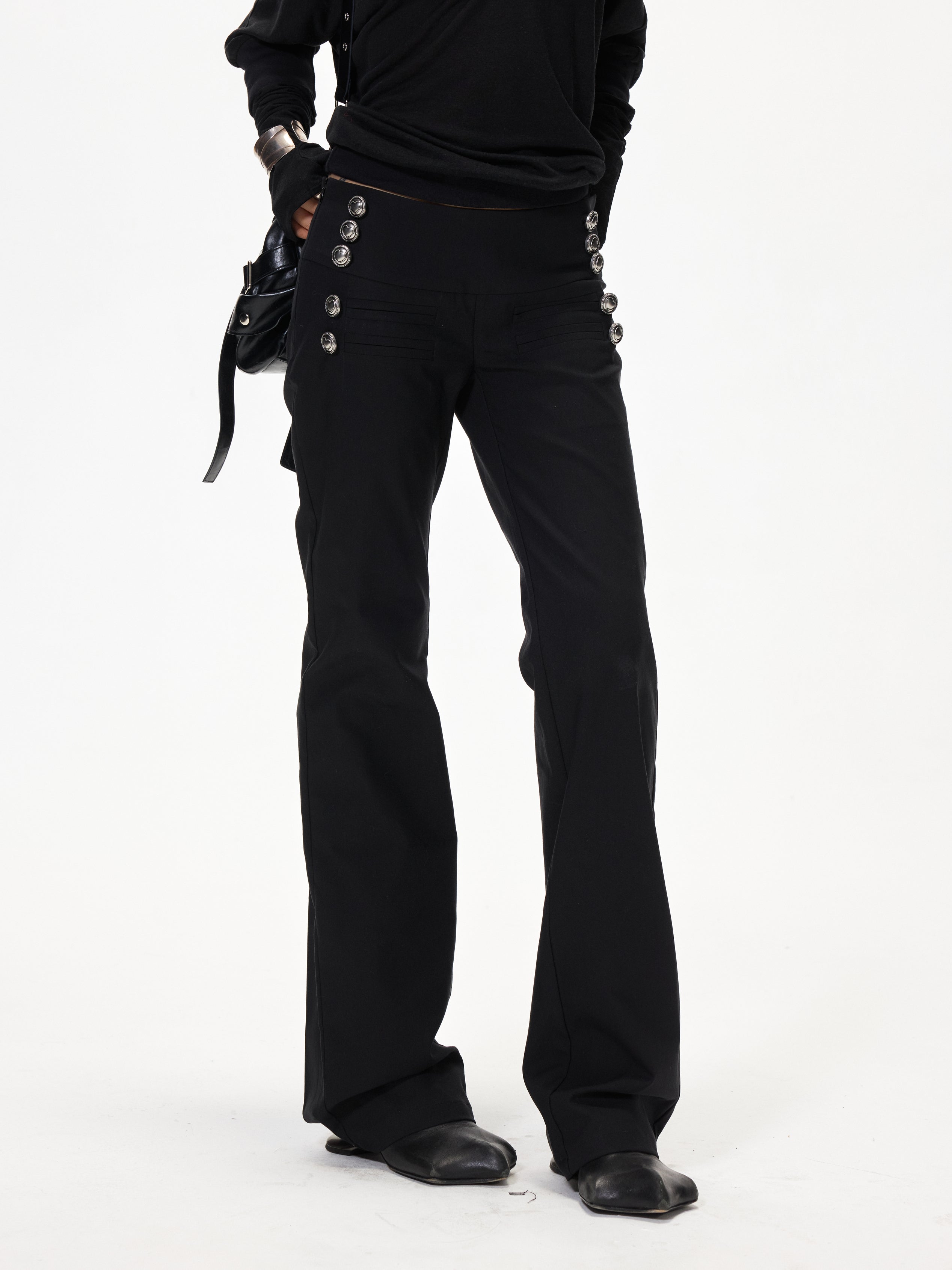 3mode 26ss Qishanminglizi Collaboration Edition - Snap-Button Side Seam Trousers