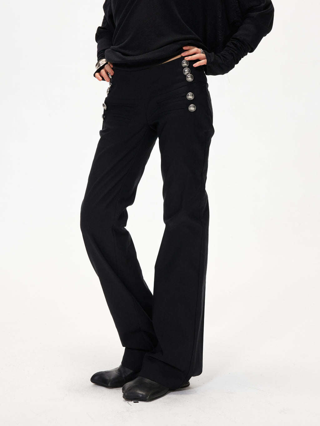 3mode 26ss Qishanminglizi Collaboration Edition - Snap-Button Side Seam Trousers