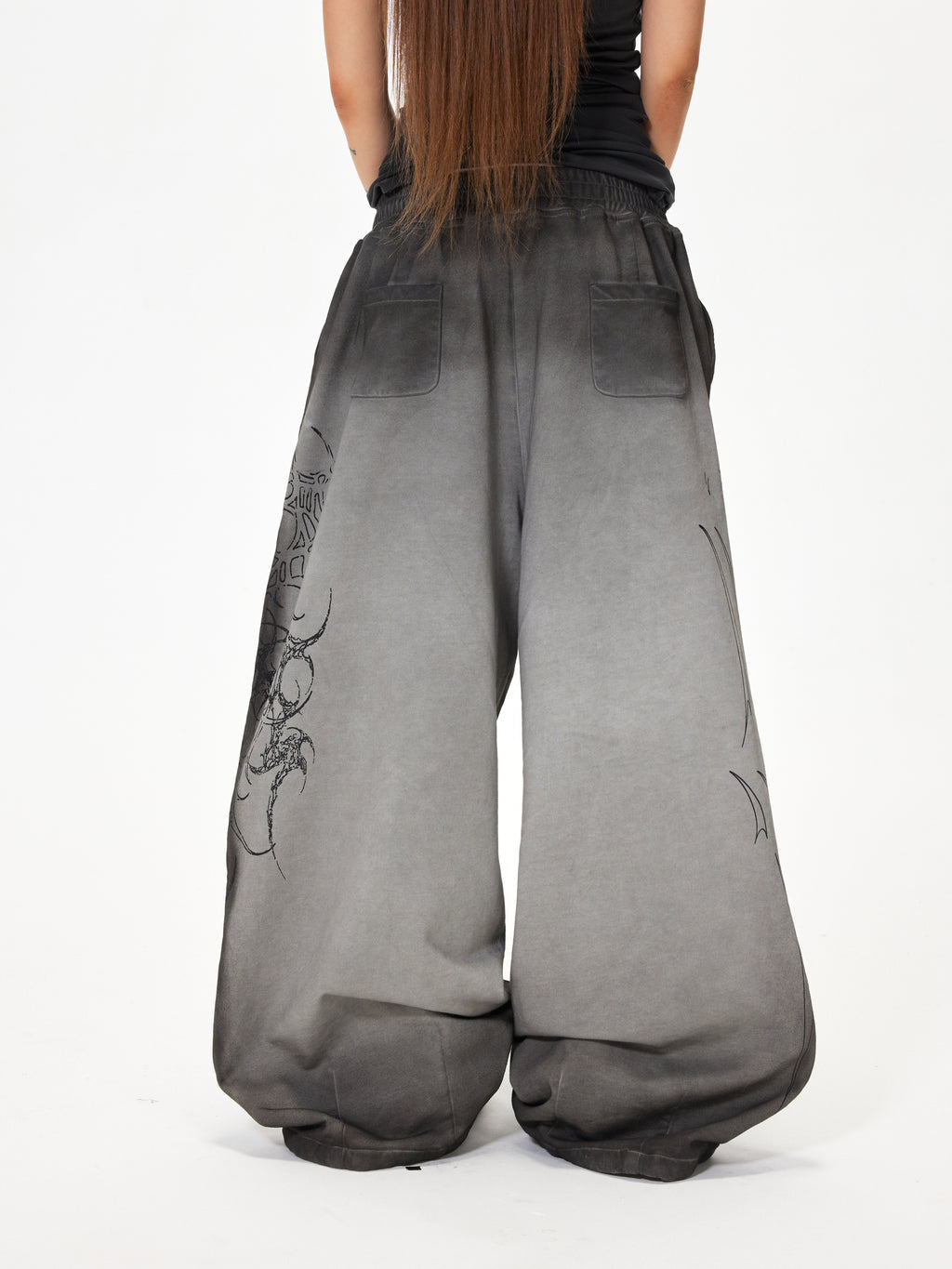 3mode 26ss Qishanminglizi Collaboration Edition - Gradient Wash Flare Sweatpants
