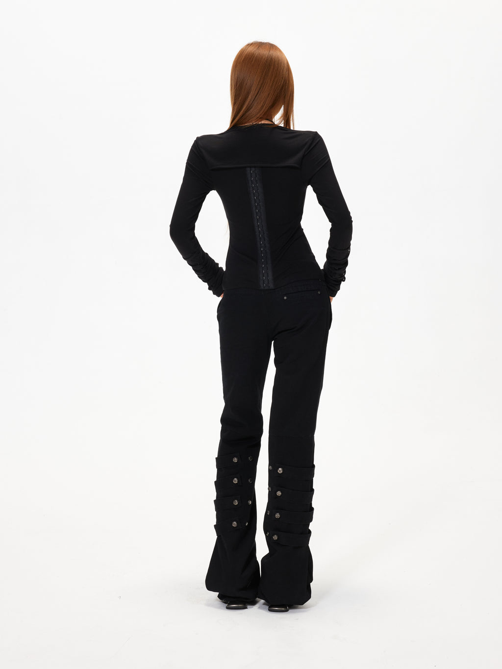 3mode 26ss Qishanminglizi Collaboration Edition - Snap-Button Hem Straight Leg Pants