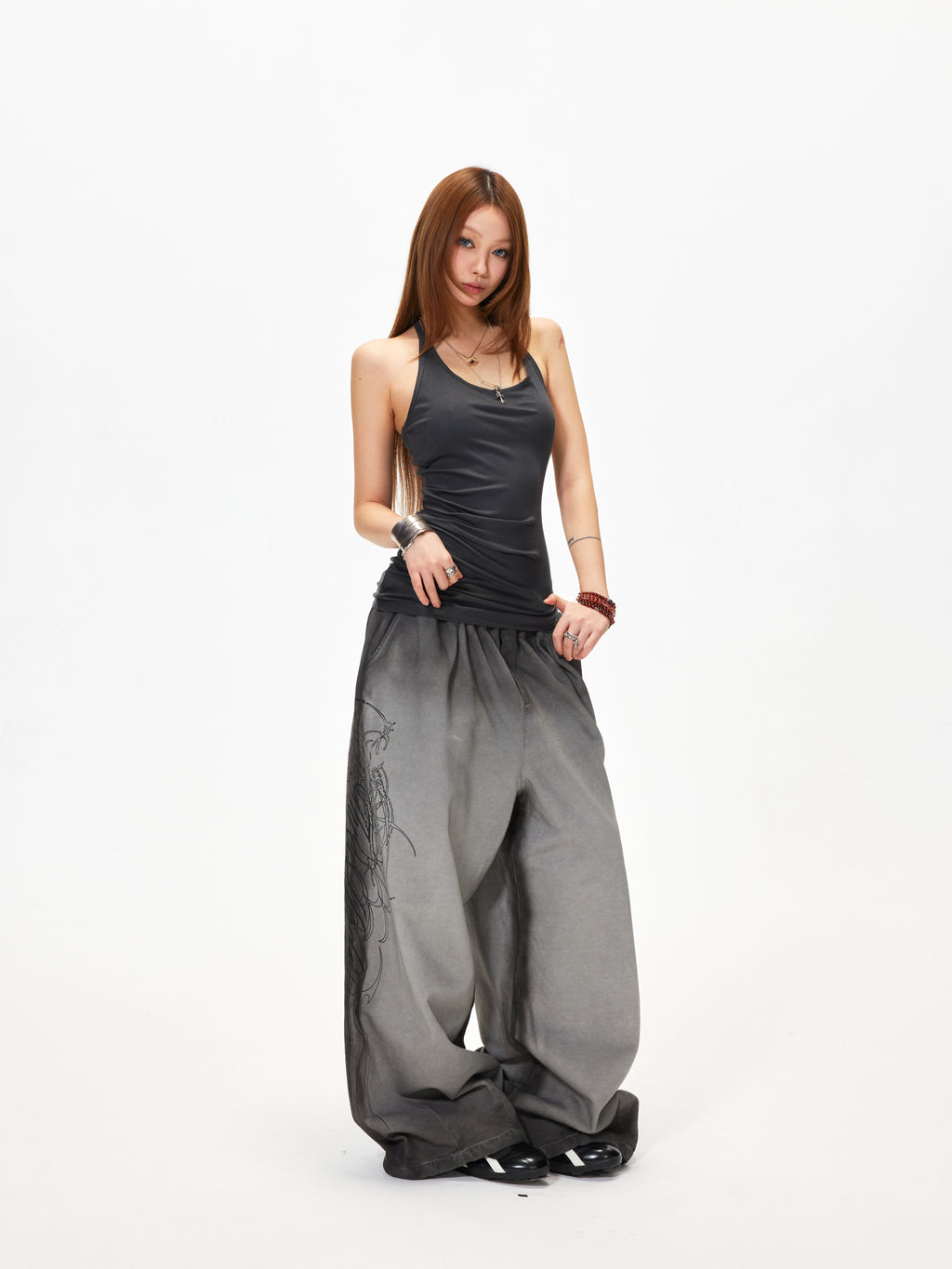 3mode 26ss Qishanminglizi Collaboration Edition - Gradient Wash Flare Sweatpants