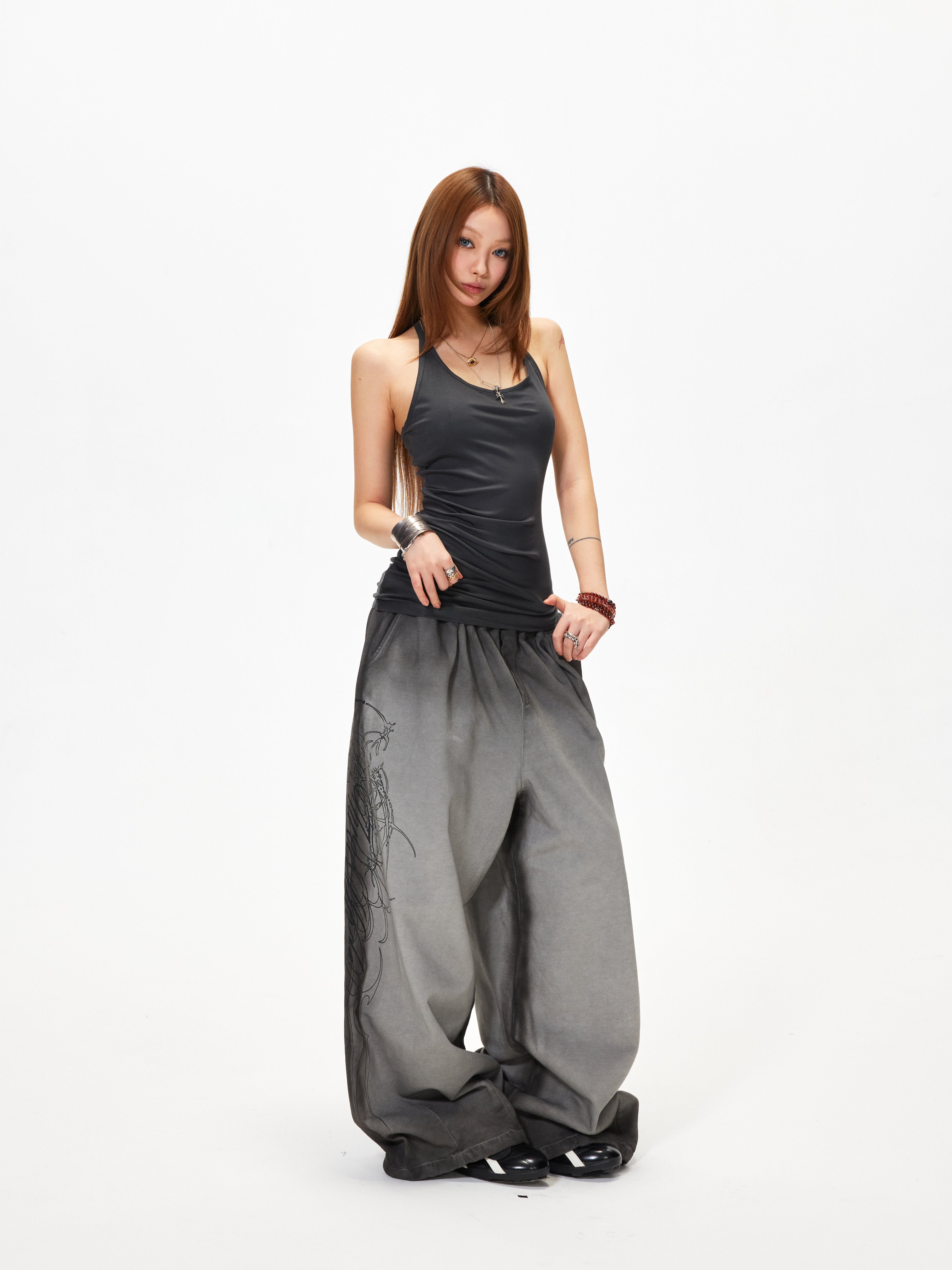 3mode 26ss Qishanminglizi Collaboration Edition - Gradient Wash Flare Sweatpants