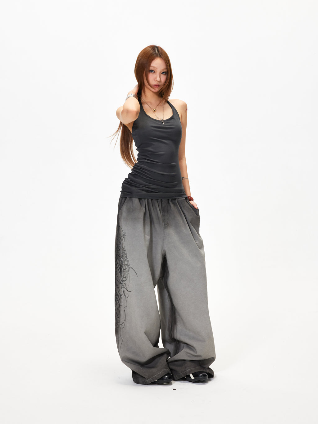 3mode 26ss Qishanminglizi Collaboration Edition - Gradient Wash Flare Sweatpants