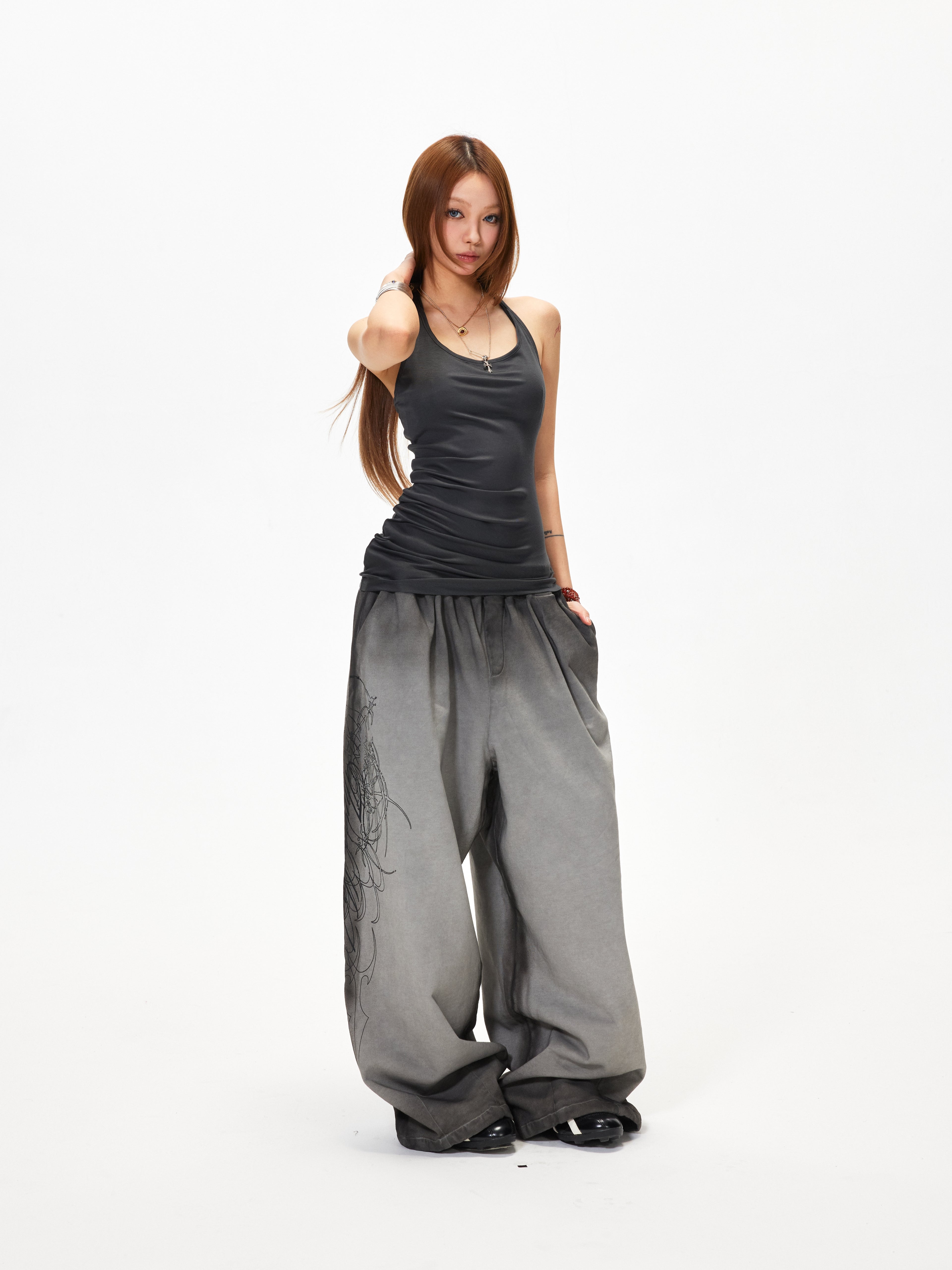 3mode 26ss Qishanminglizi Collaboration Edition - Gradient Wash Flare Sweatpants