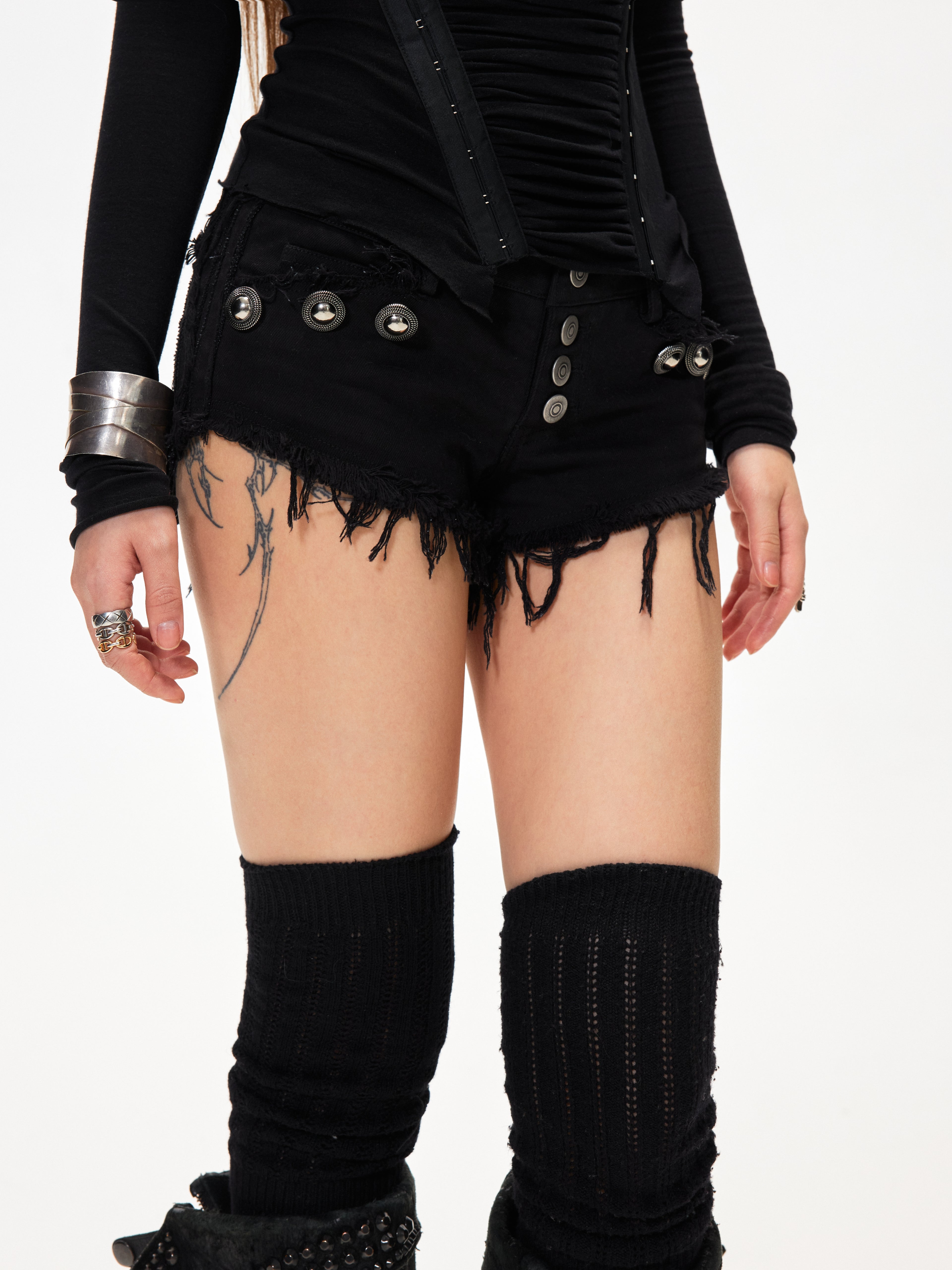 3mode 26ss Qishanminglizi Collaboration Edition - Denim shorts