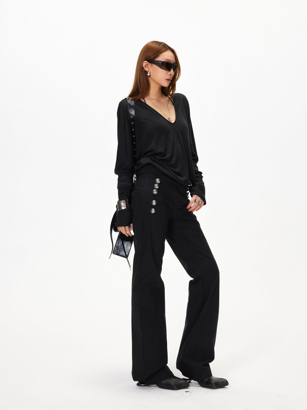 3mode 26ss Qishanminglizi Collaboration Edition - Snap-Button Side Seam Trousers