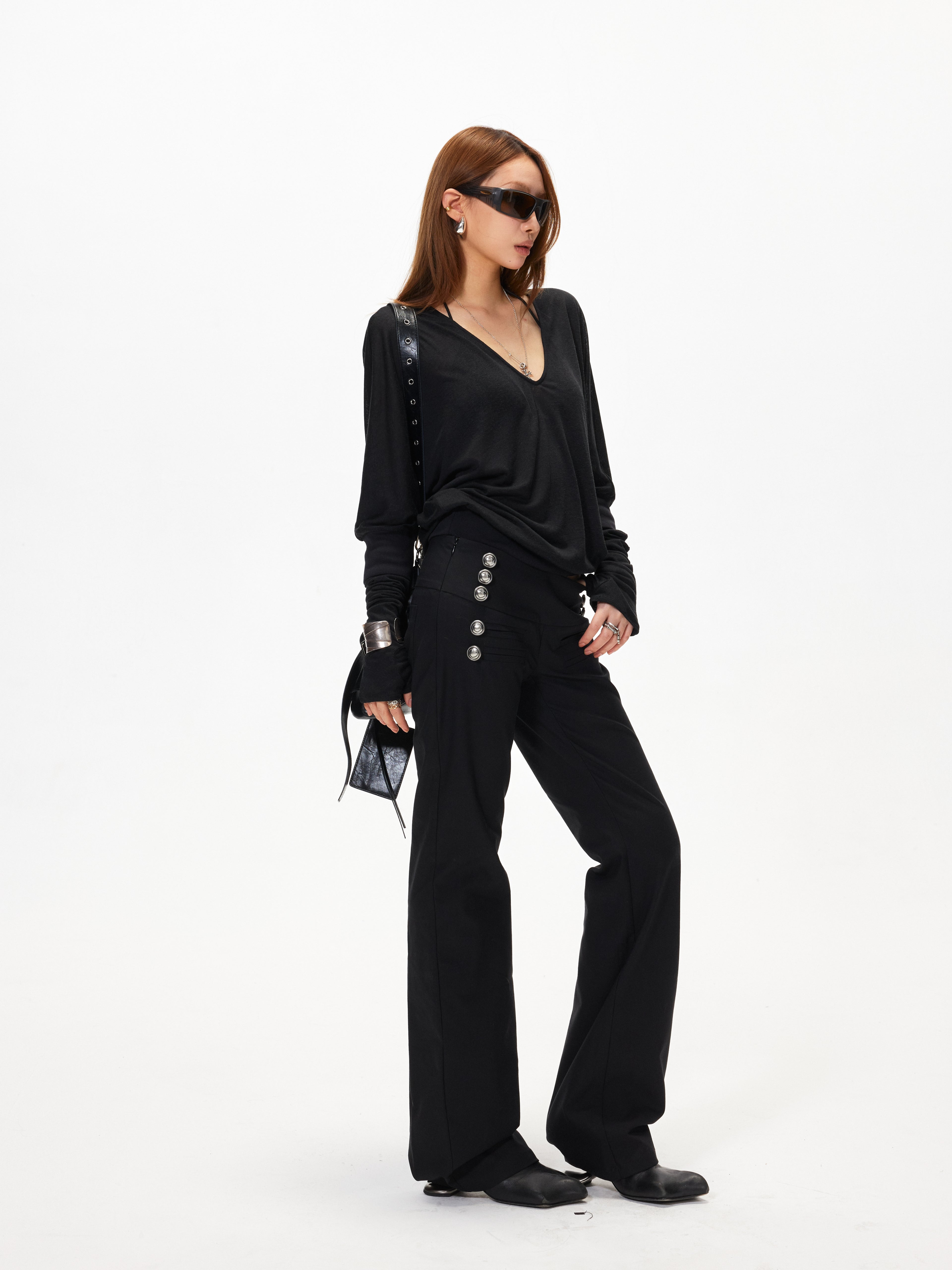3mode 26ss Qishanminglizi Collaboration Edition - Snap-Button Side Seam Trousers