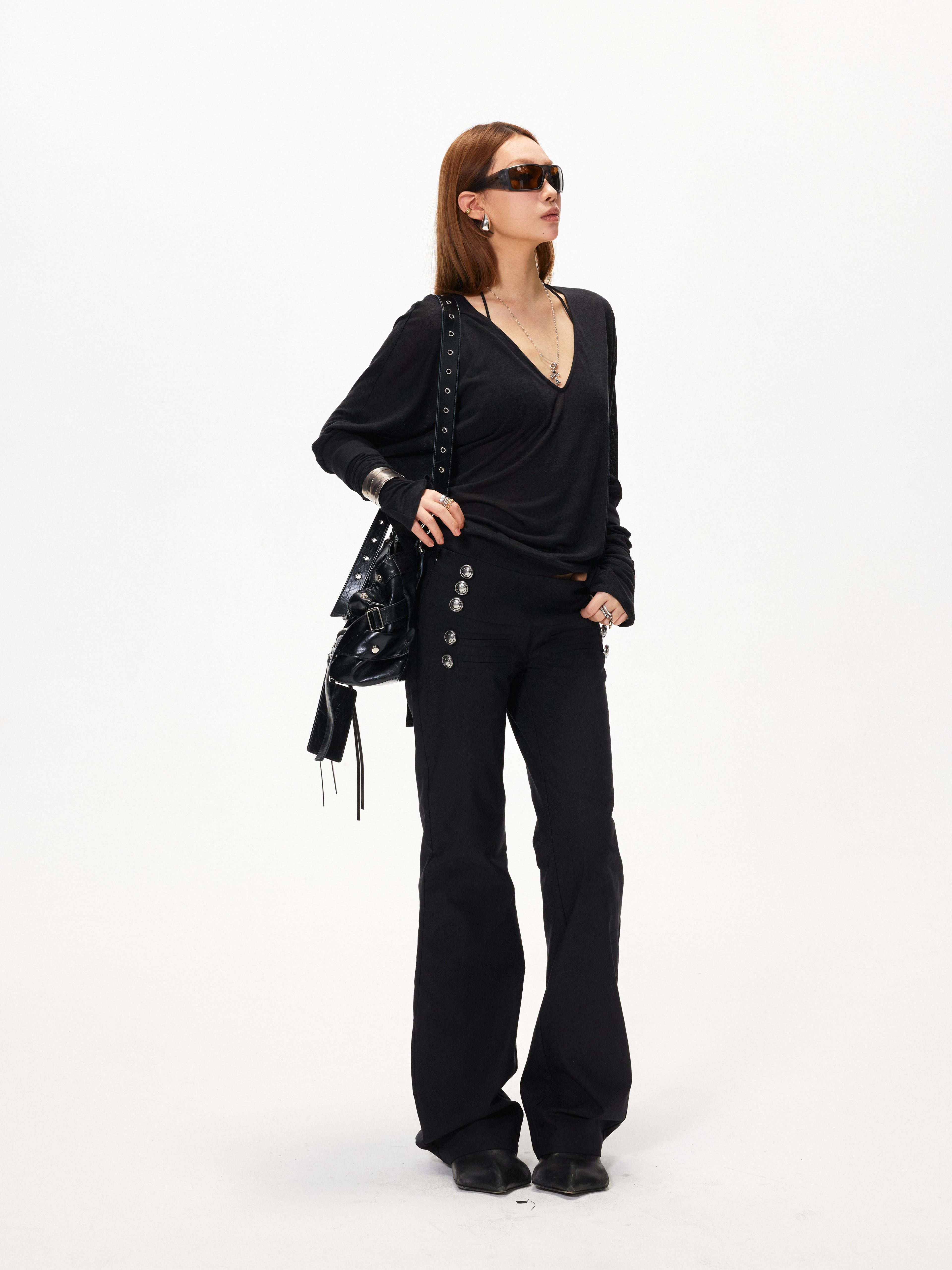 3mode 26ss Qishanminglizi Collaboration Edition - Snap-Button Side Seam Trousers