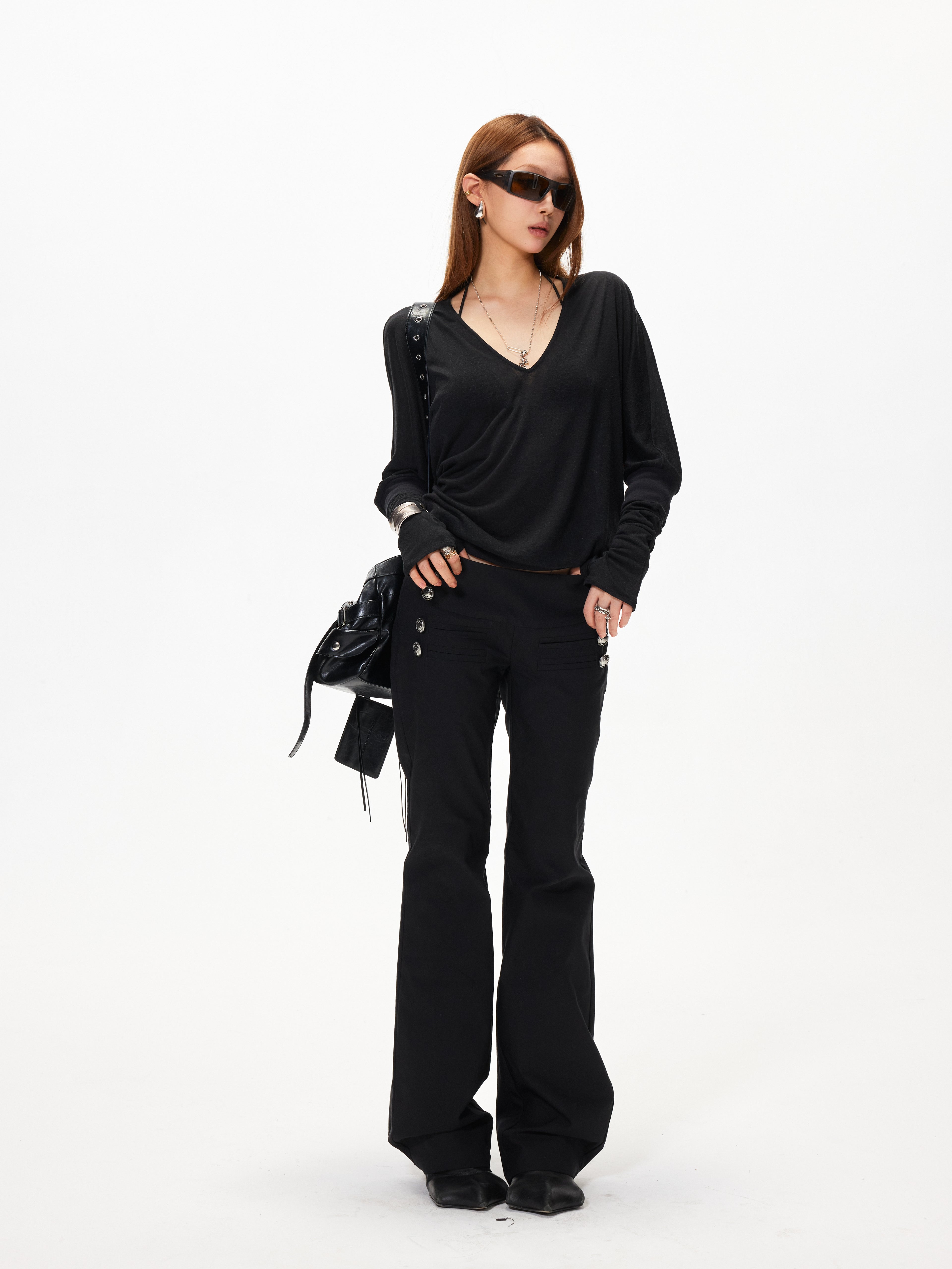 3mode 26ss Qishanminglizi Collaboration Edition - Snap-Button Side Seam Trousers