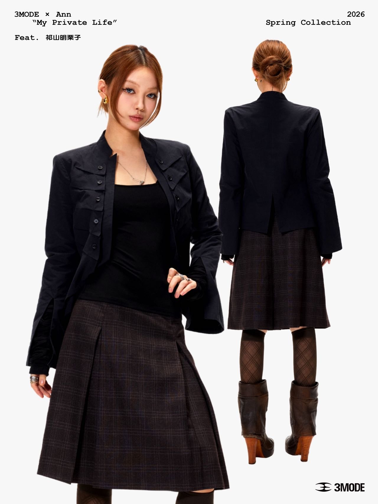 3mode 26ss Qishanminglizi Collaboration Edition - Cropped Blazer