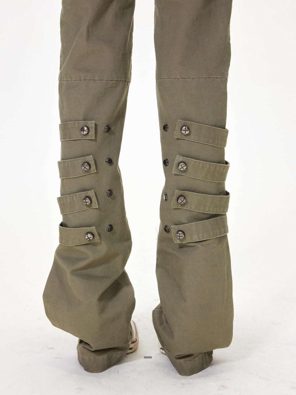 3mode 26ss Qishanminglizi Collaboration Edition - Snap-Button Hem Straight Leg Pants