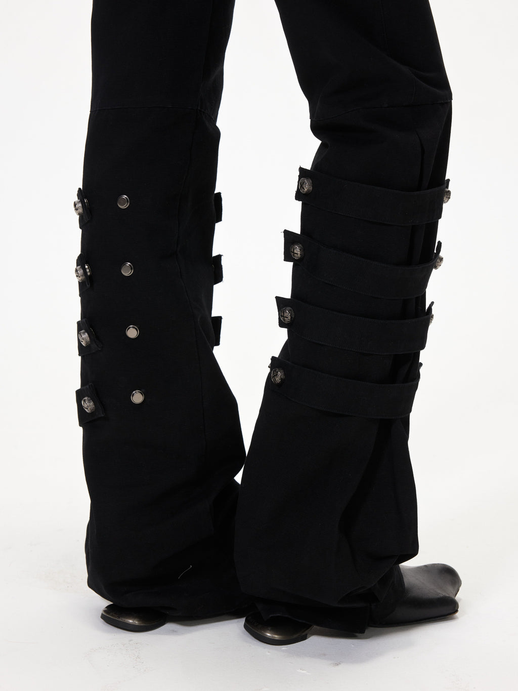 3mode 26ss Qishanminglizi Collaboration Edition - Snap-Button Hem Straight Leg Pants